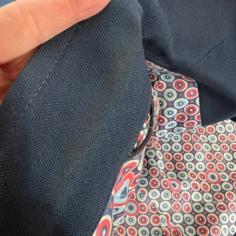 Vintage 70s Blazer Suit Jacket The Knack Sport Coat Blue Vtg Midcentury Mens 38R - Picture 12 of 13